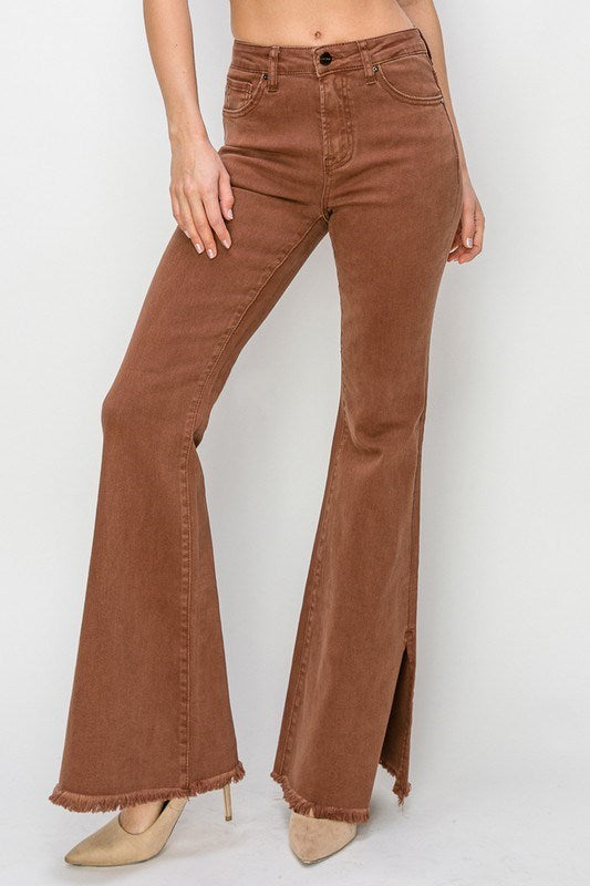 Risen Expresso High Rise Slit Flare Jeans