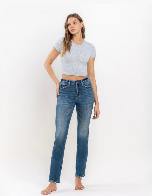 High Rise Slim Straight Jeans