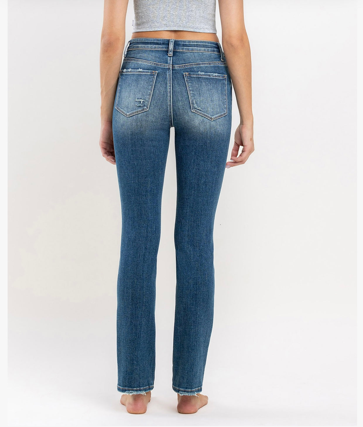 High Rise Slim Straight Jeans