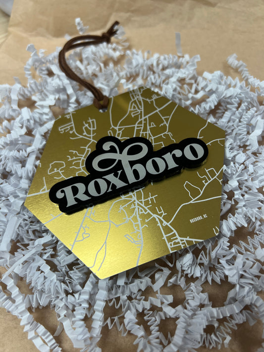 Hometown Gold Metal Ornament - Roxboro