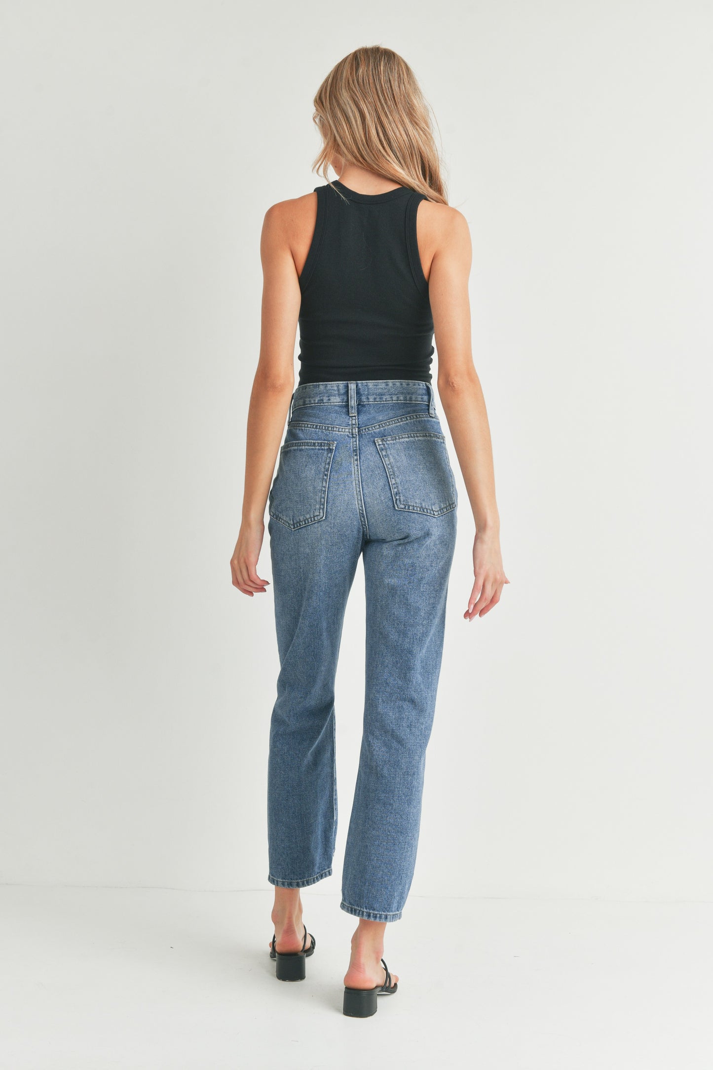 JBD High Rise Loose Straight Distressed Jeans