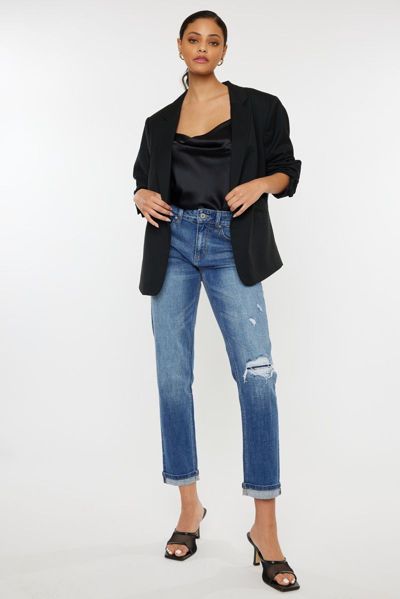 KanCan Mid Rise Boyfriend Jean