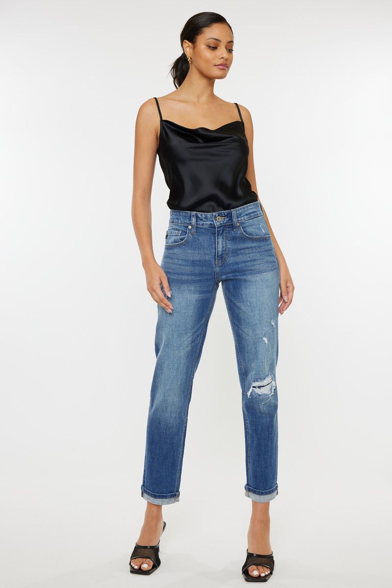 KanCan Mid Rise Boyfriend Jean