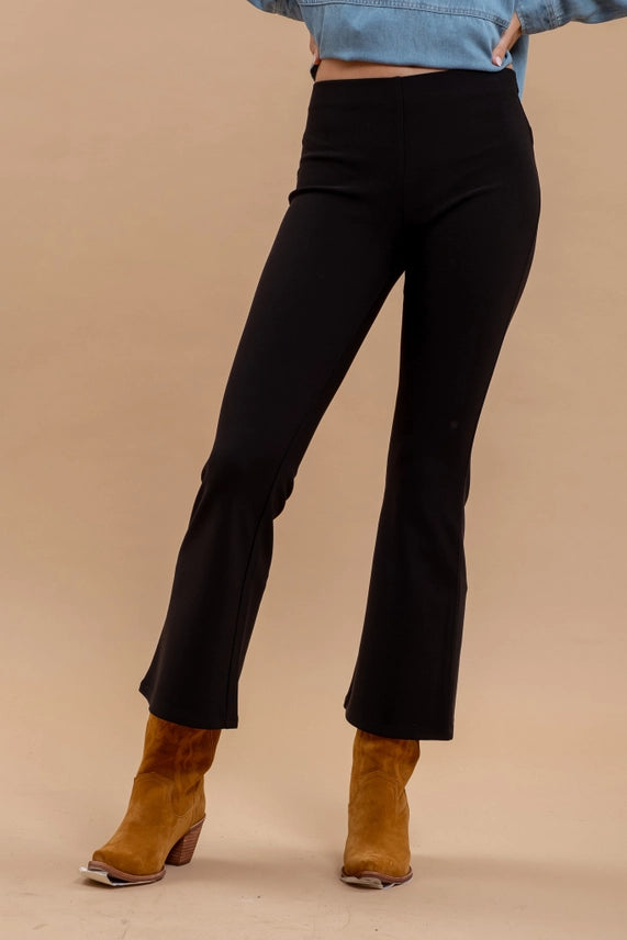 High Waist Flare Pants - Black