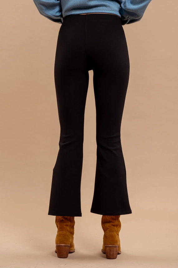 High Waist Flare Pants - Black