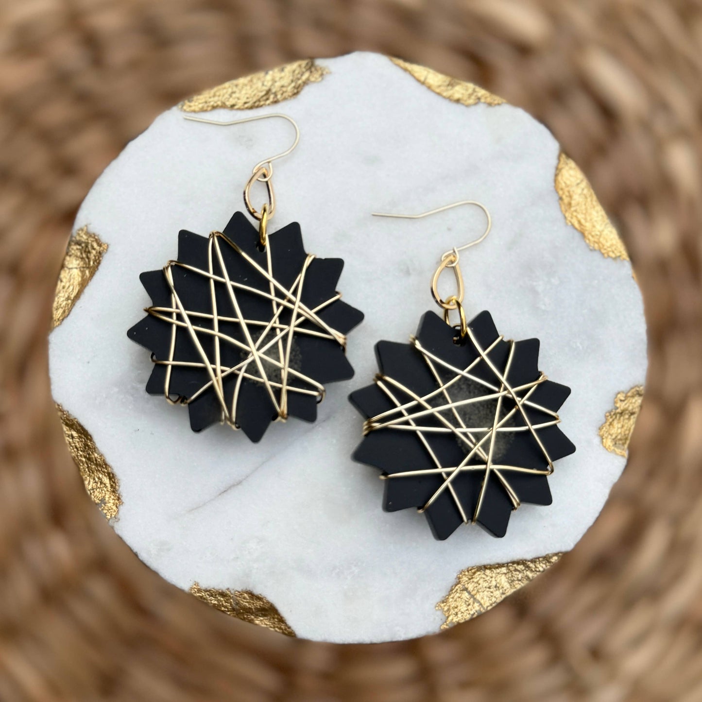 Chaos Drops Acrylic Earrings - Black