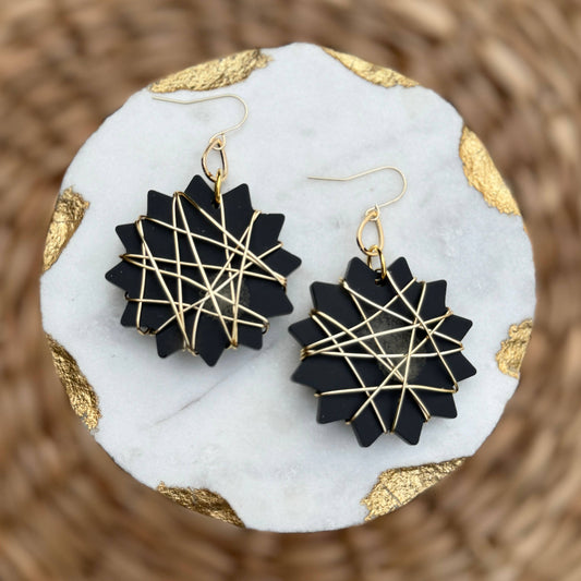 Chaos Drops Acrylic Earrings - Black