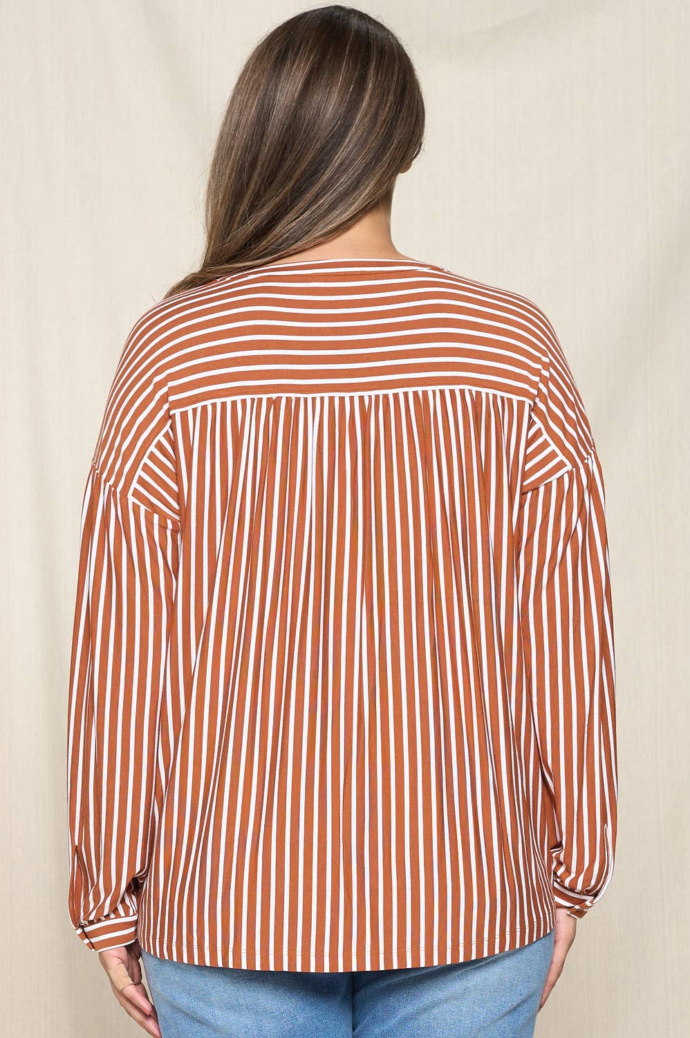 Plus Striped Woven Shirt