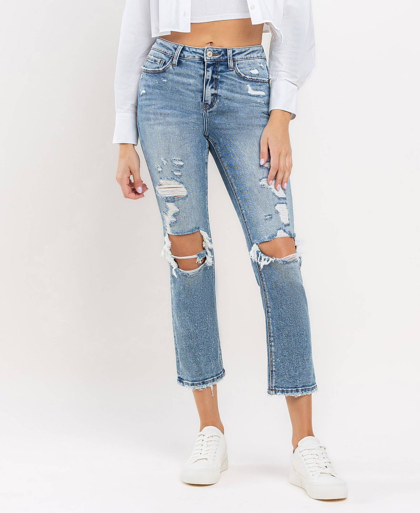 High Rise Slim Straight Jeans