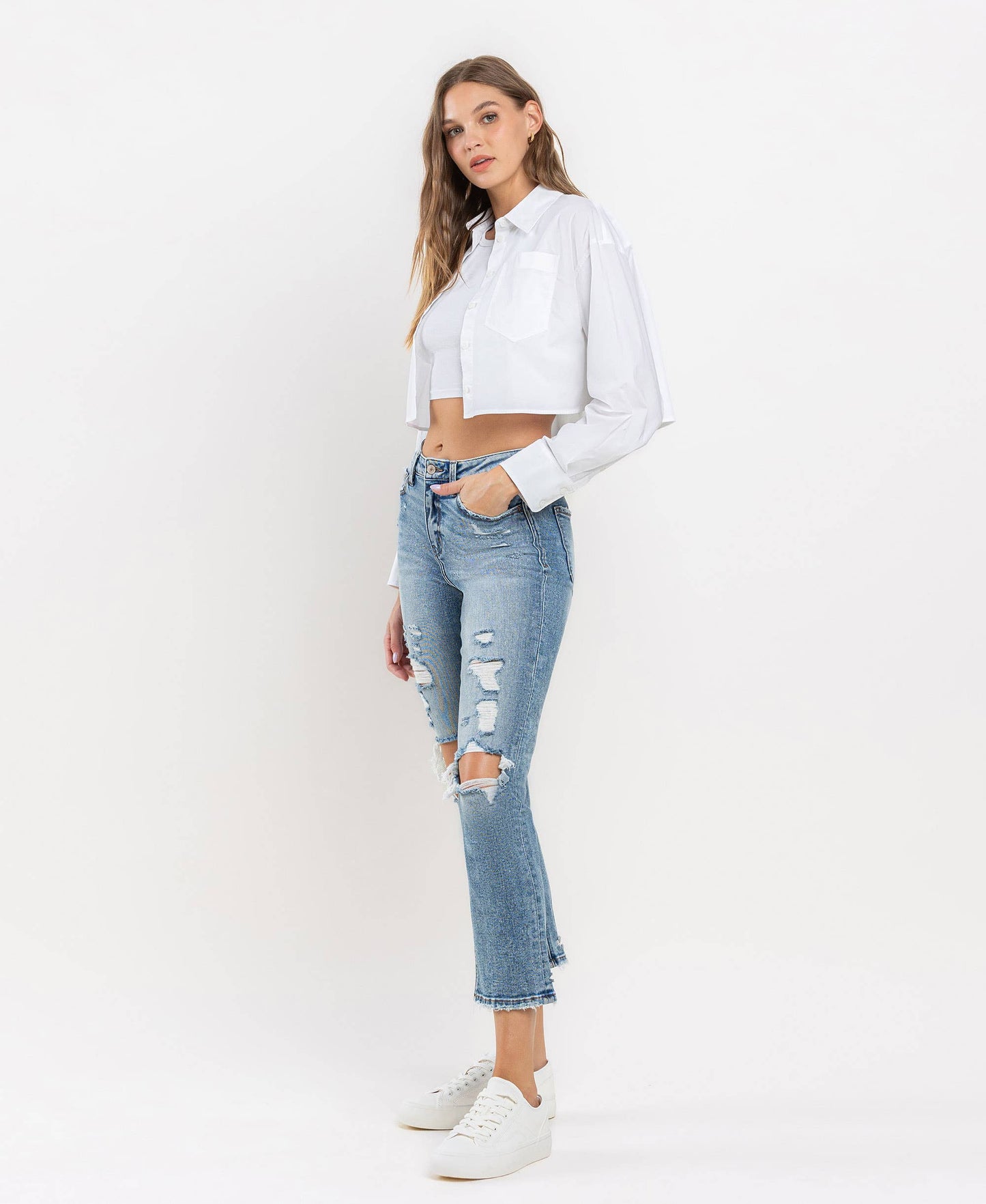 High Rise Slim Straight Jeans