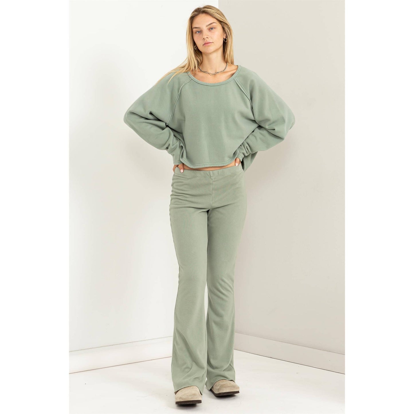 Mid-Rise Flare Lounge Pants