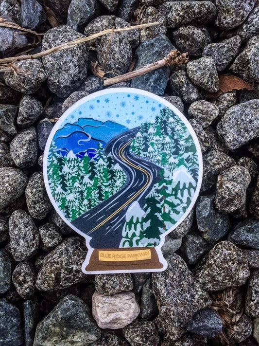 Blue Ridge Parkway Snow Globe Sticker
