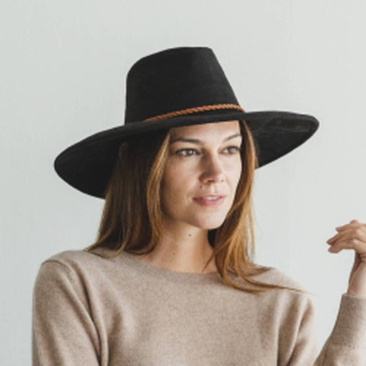 Wide Brim Suede Panama Hat