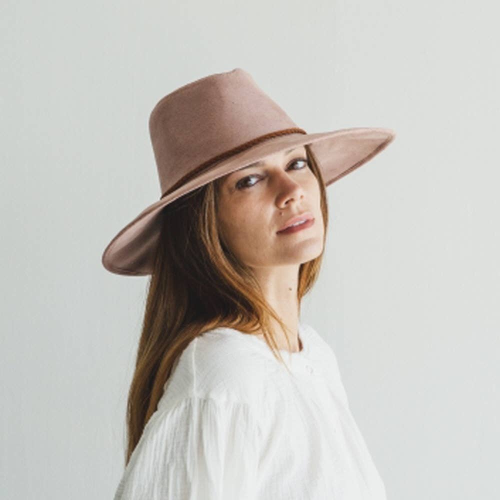 Wide Brim Suede Panama Hat