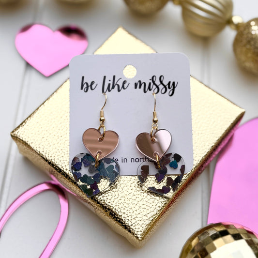 Valentine's Heart Stacks Acrylic Earrings