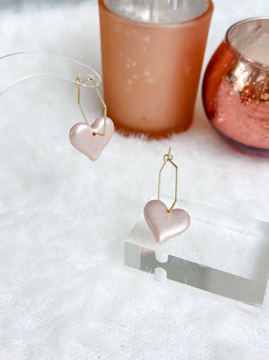 Madeline Geometric Heart Hoops