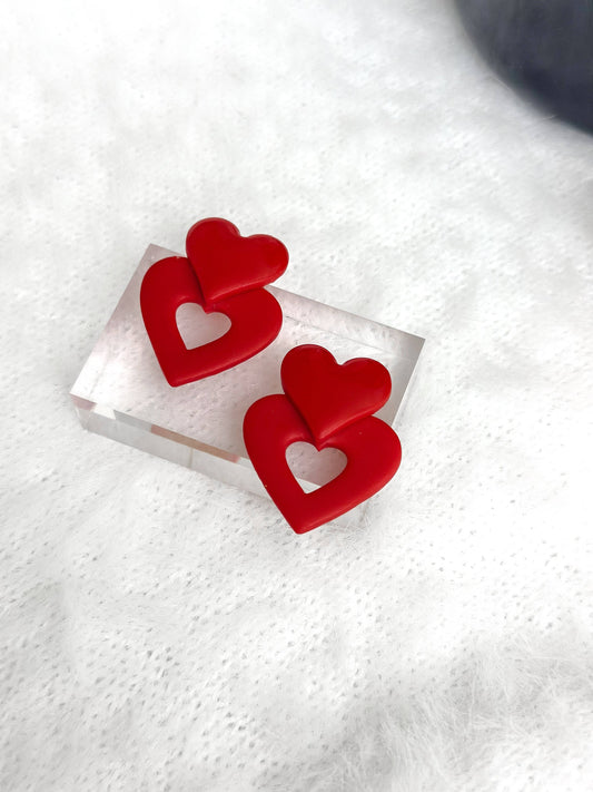 Sylvie Double Heart Earrings