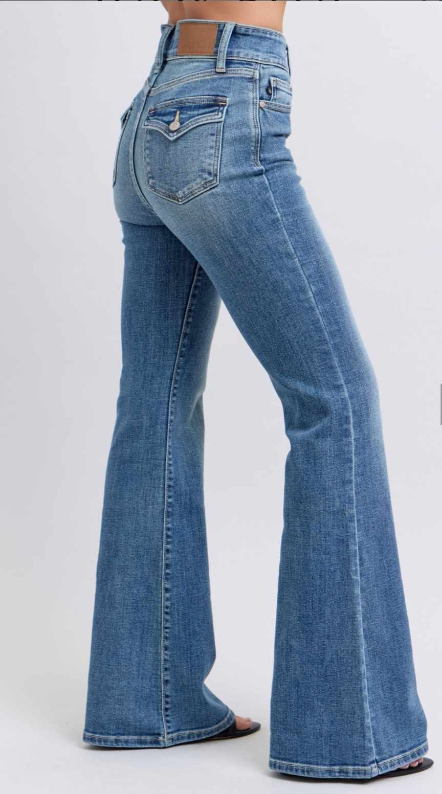 Judy Blue HW Flare Jeans with Tint