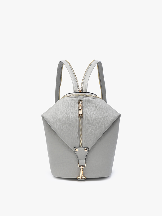 Linnette Foldover Clasp Backback w/ Zip Compartment