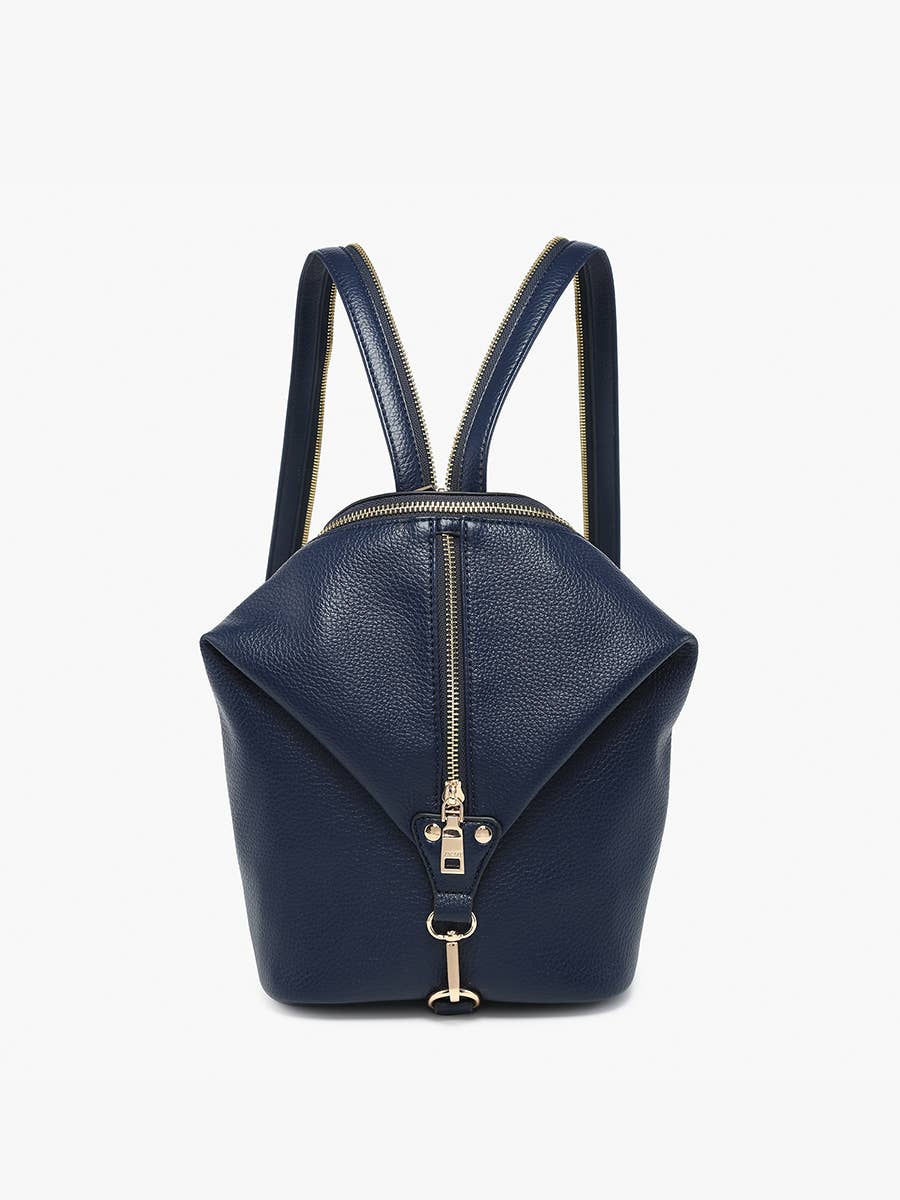 Linnette Foldover Clasp Backback w/ Zip Compartment