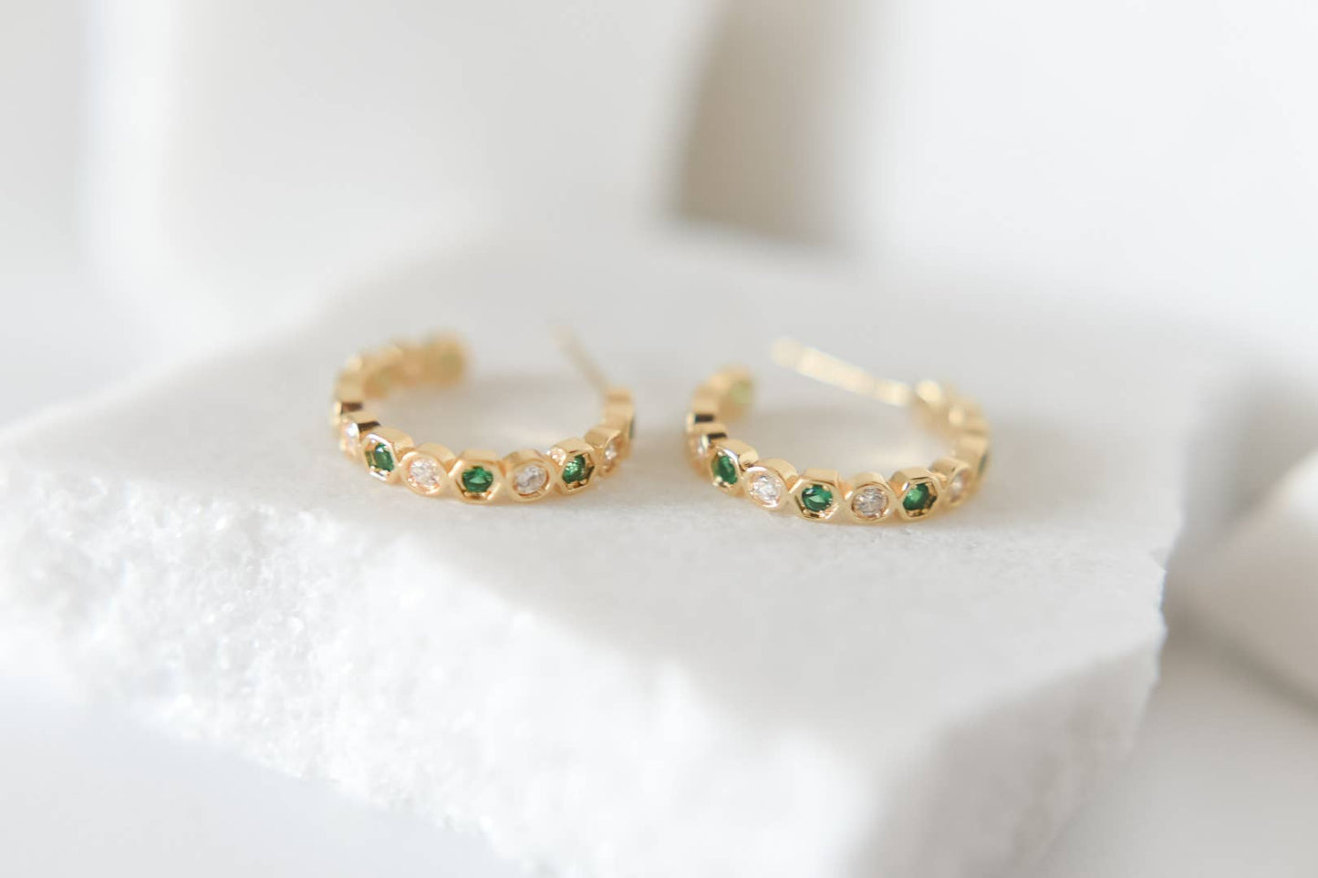 The Mayble 18k Gold Plated Hoop Stud Earrings