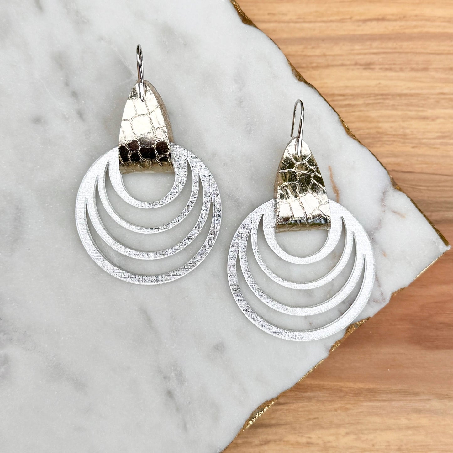 Joy Drops Acrylic/Leather Earrings
