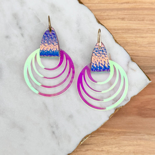 Joy Drops Acrylic/Leather Earrings