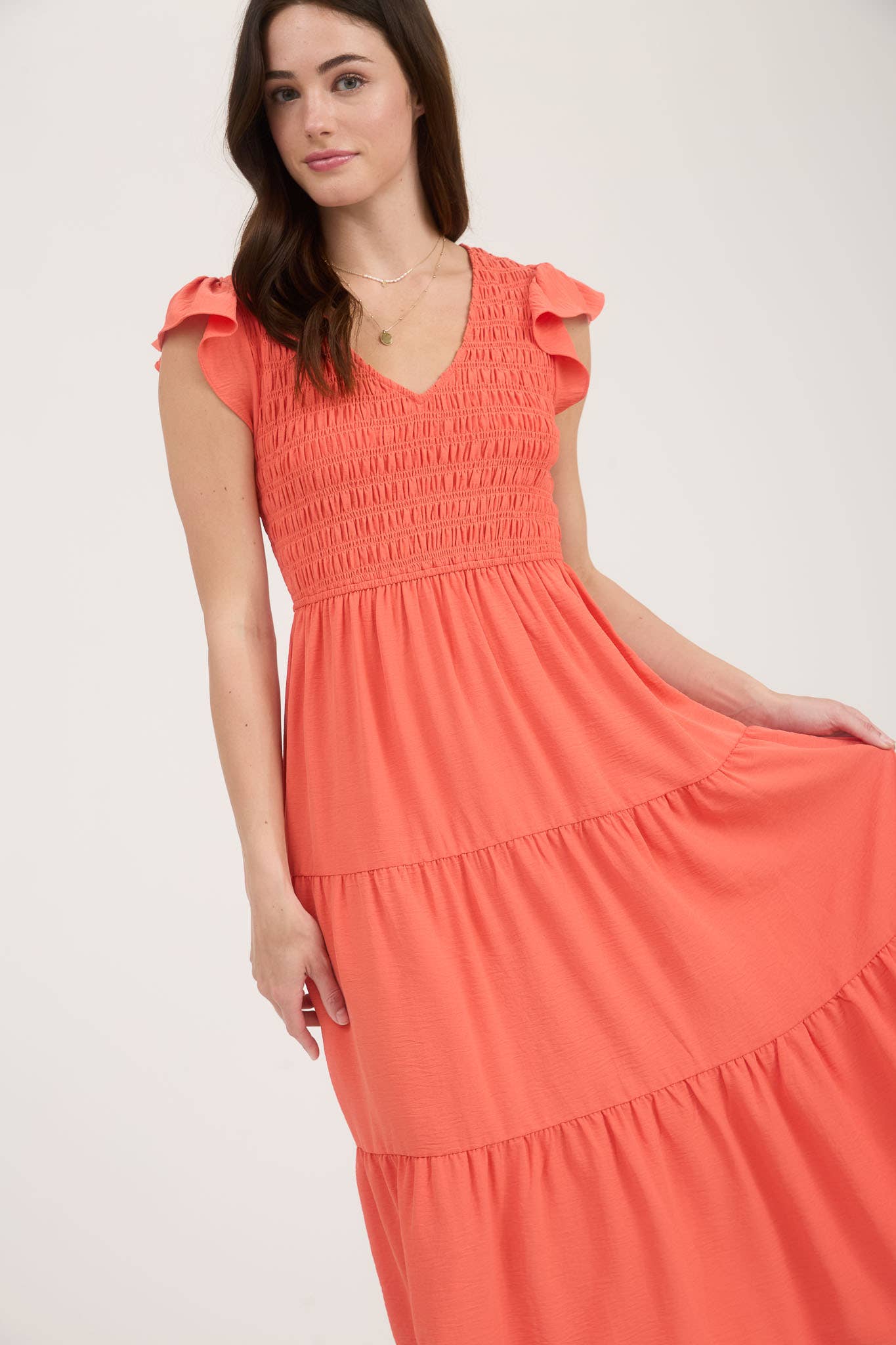 Flutter Sleeve Maxi Dress