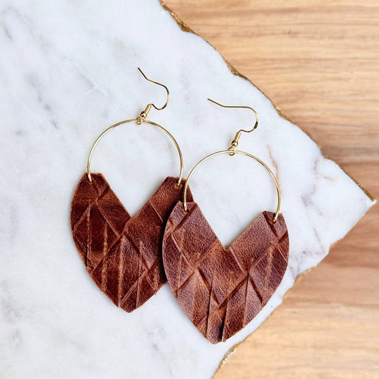 Glam Hoops Leather Earrings
