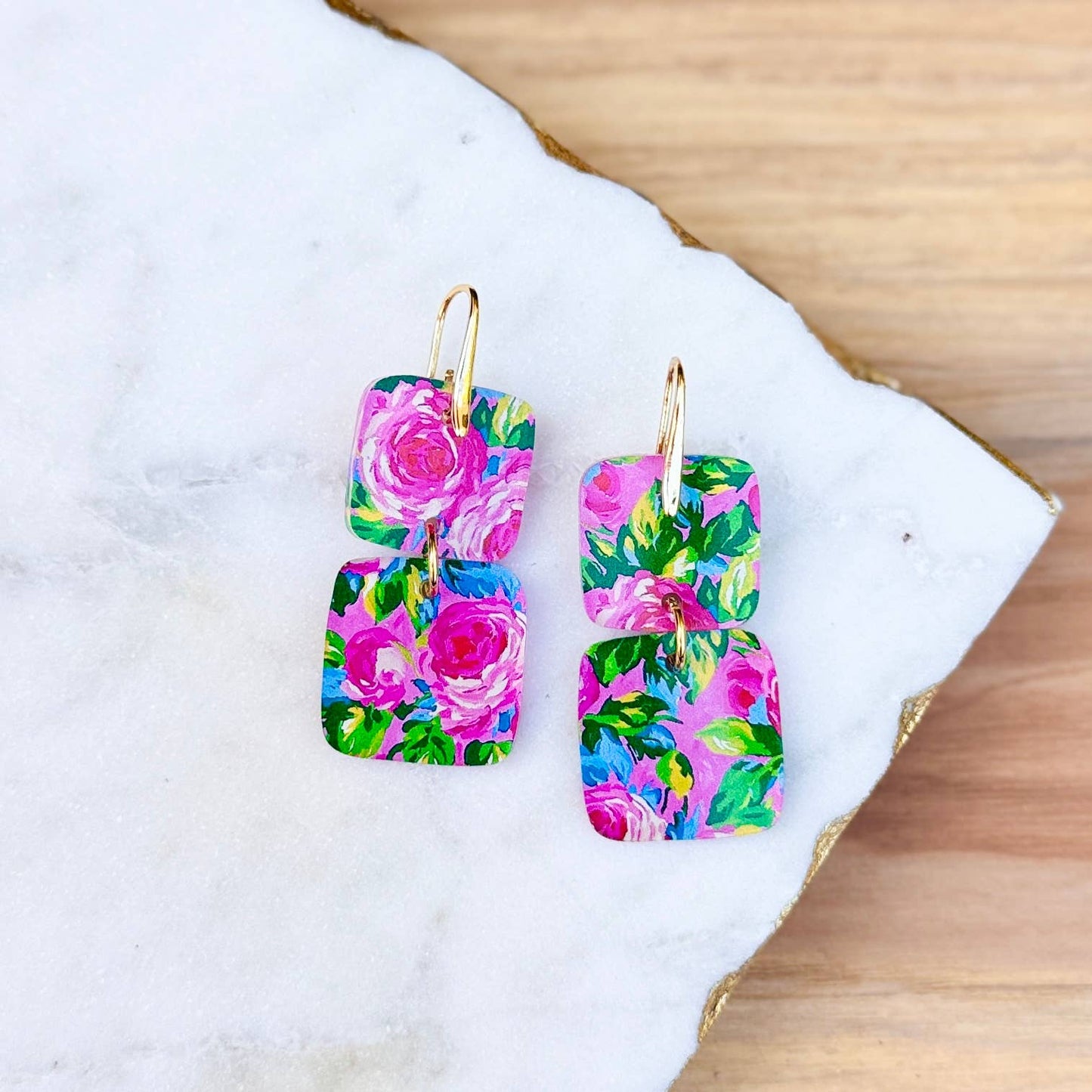 Mini Stacks Wooden Earrings