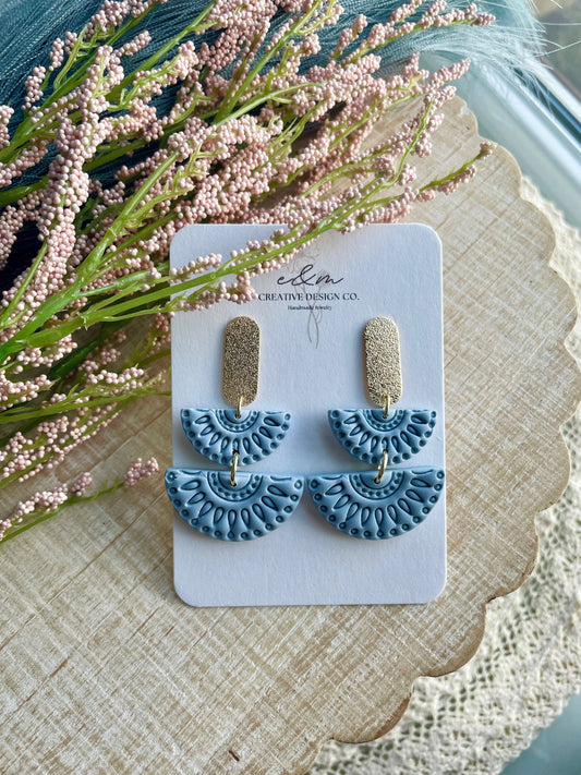 Boho Blues Clay Earrings