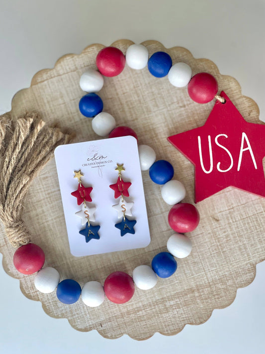 USA Star Dangled Earrings