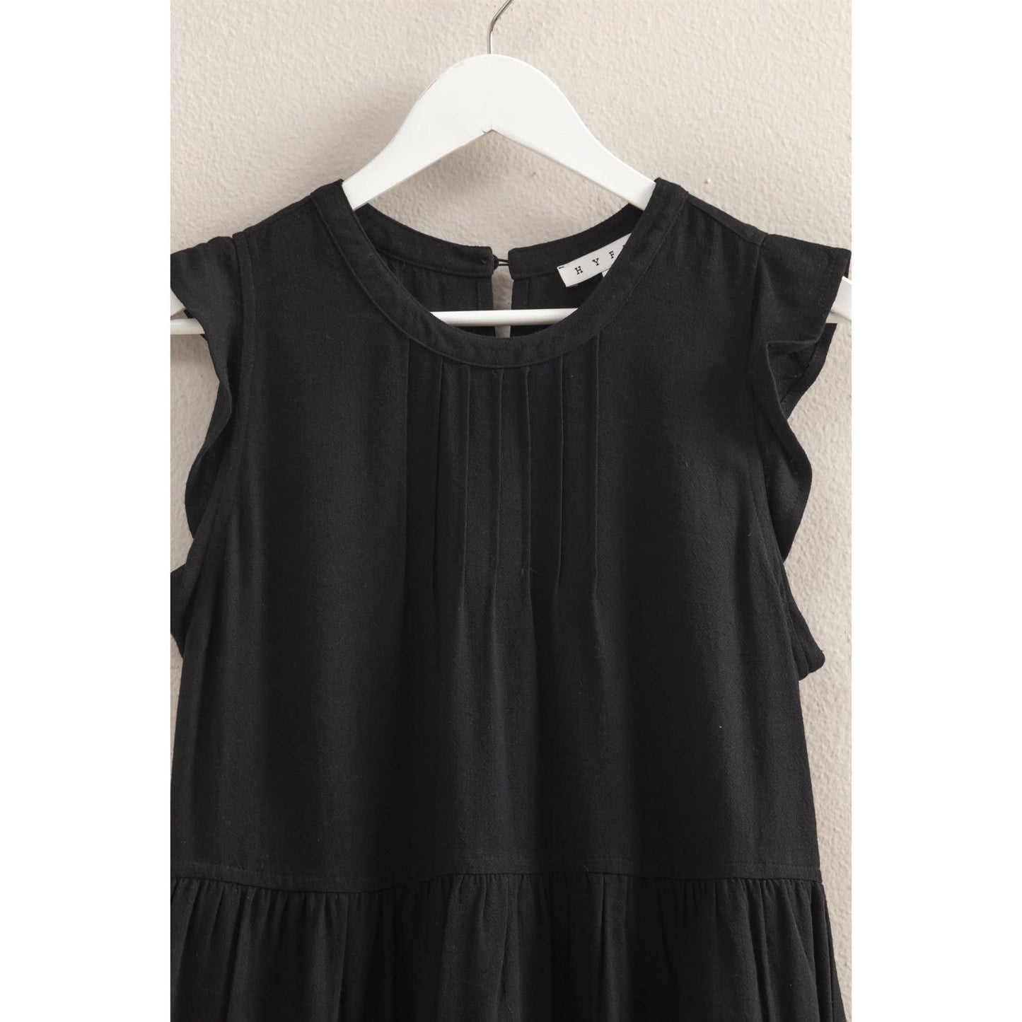 Flutter Sleeve Tiered Skirt Mini Dress