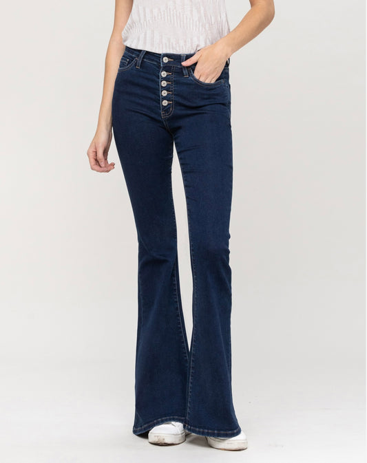 Vervet Button Up High Rise Super Flare