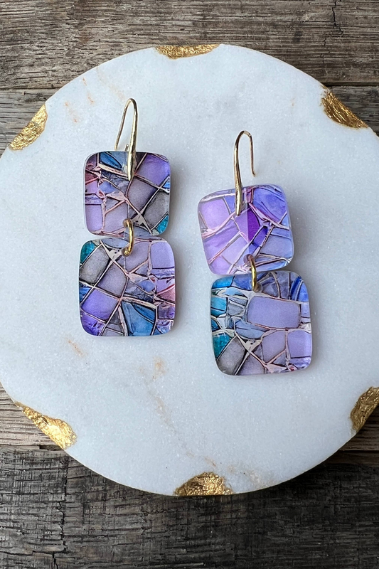 Mini Stacks - Stained Glass Acrylic Earrings