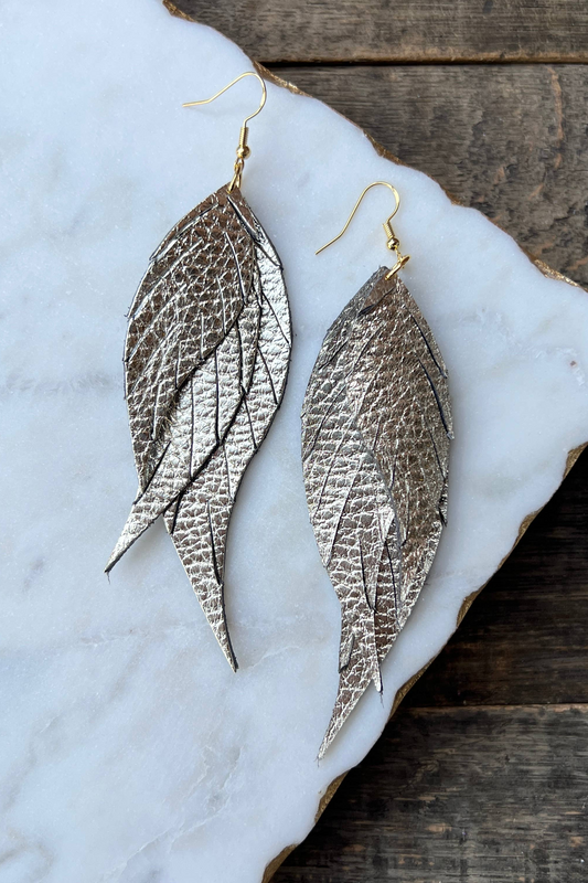 Wings of an Angel - Disco -  Leather Earrings