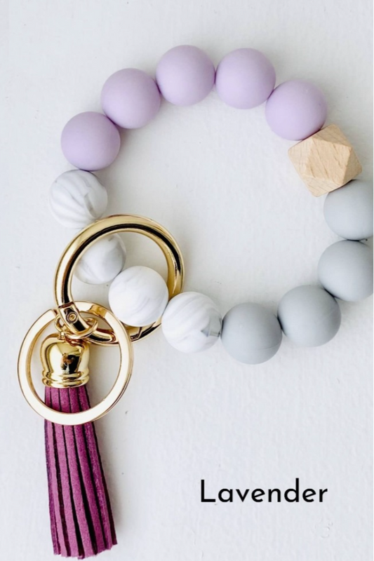 Silicone Wristlet Key Ring- Lavendar