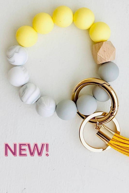 Silicone Wristlet Key Ring- Sunny