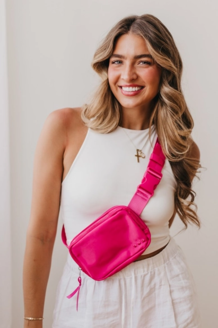 Nadya Nylon Bum Bag - Fuchsia