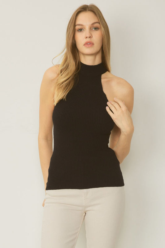 Ribbed Sleeveless Knit Top