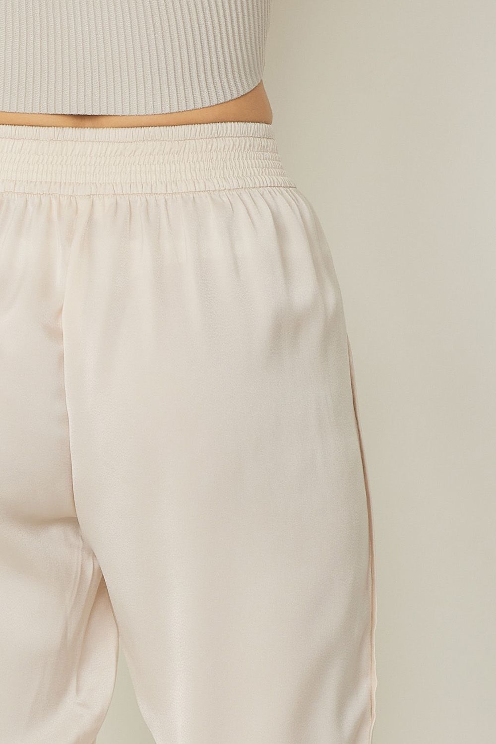 Oyster Satin Joggers