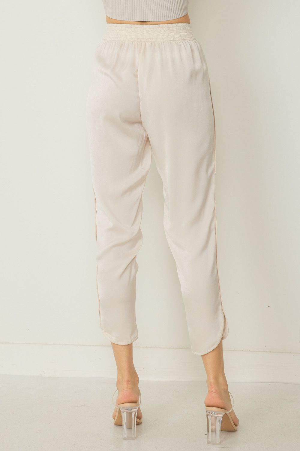 Oyster Satin Joggers