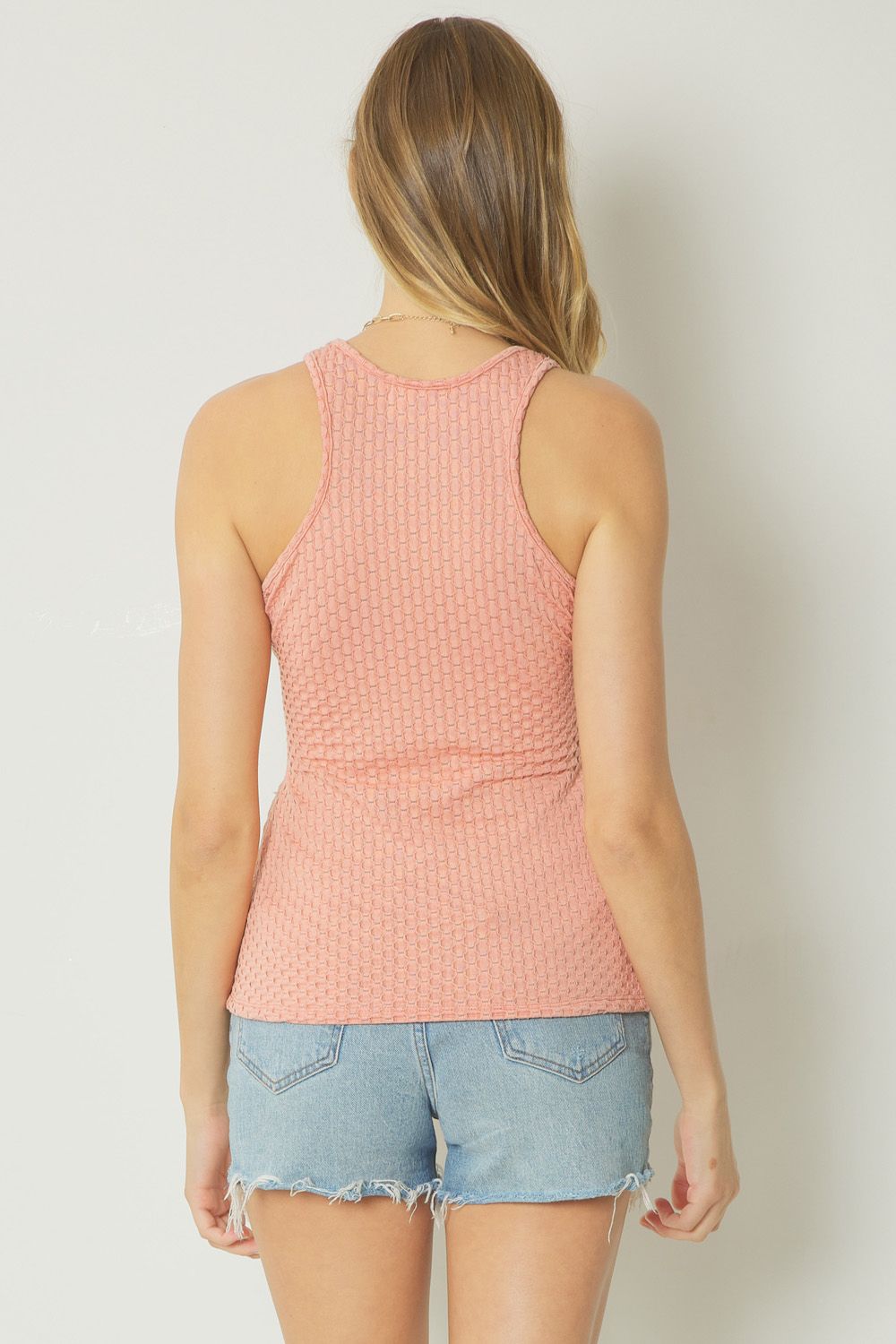 Salmon Textured Racerback Tank