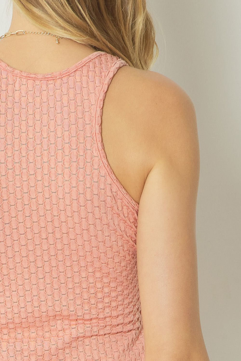 Salmon Textured Racerback Tank