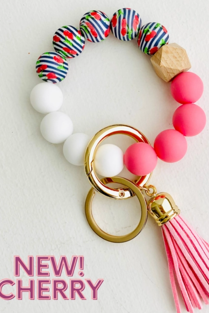 Silicone Wristlet Key Ring- Prints