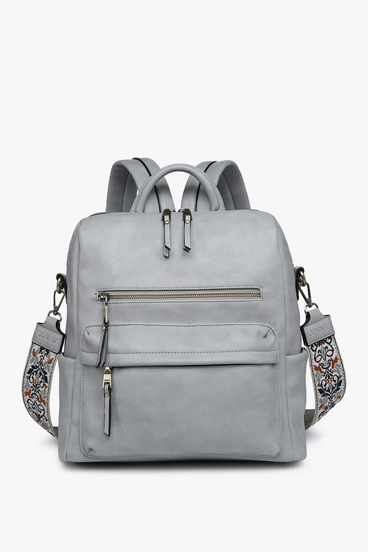 Amelia Convertible Backpack w/ Guitar Strap - Dusty Blue